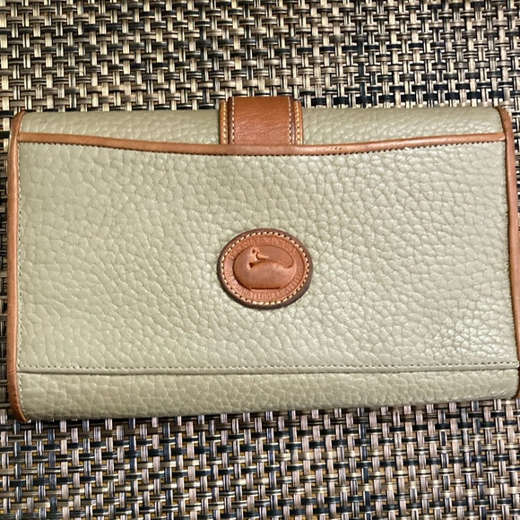 Dooney & Bourke Olive and Brown Leather Clutch - Picture 2 of 6